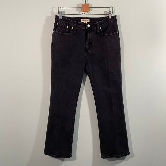 Madewell Women Wash Black Mid Rise Kick Out Jeans - Picture 1 of 7